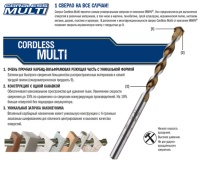 Сверло универсальное по плитке, бетону, металлу Cordless Multi 8х70/120 цилиндр. мм Сверло универсальное по плитке, бетону, металлу Cordless Multi 8х70/120 цилиндр. мм